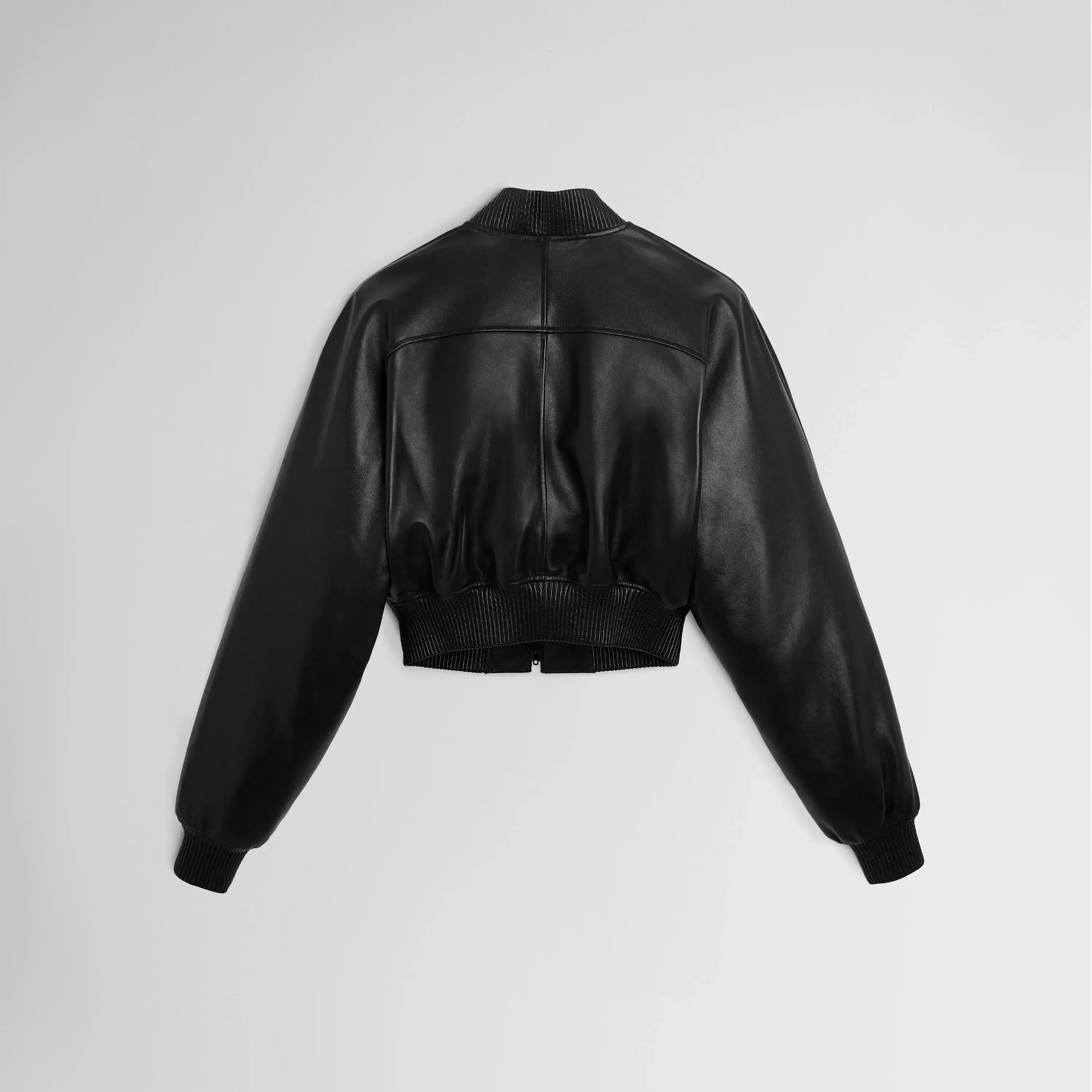 SHRUNK BOMBER | black leather