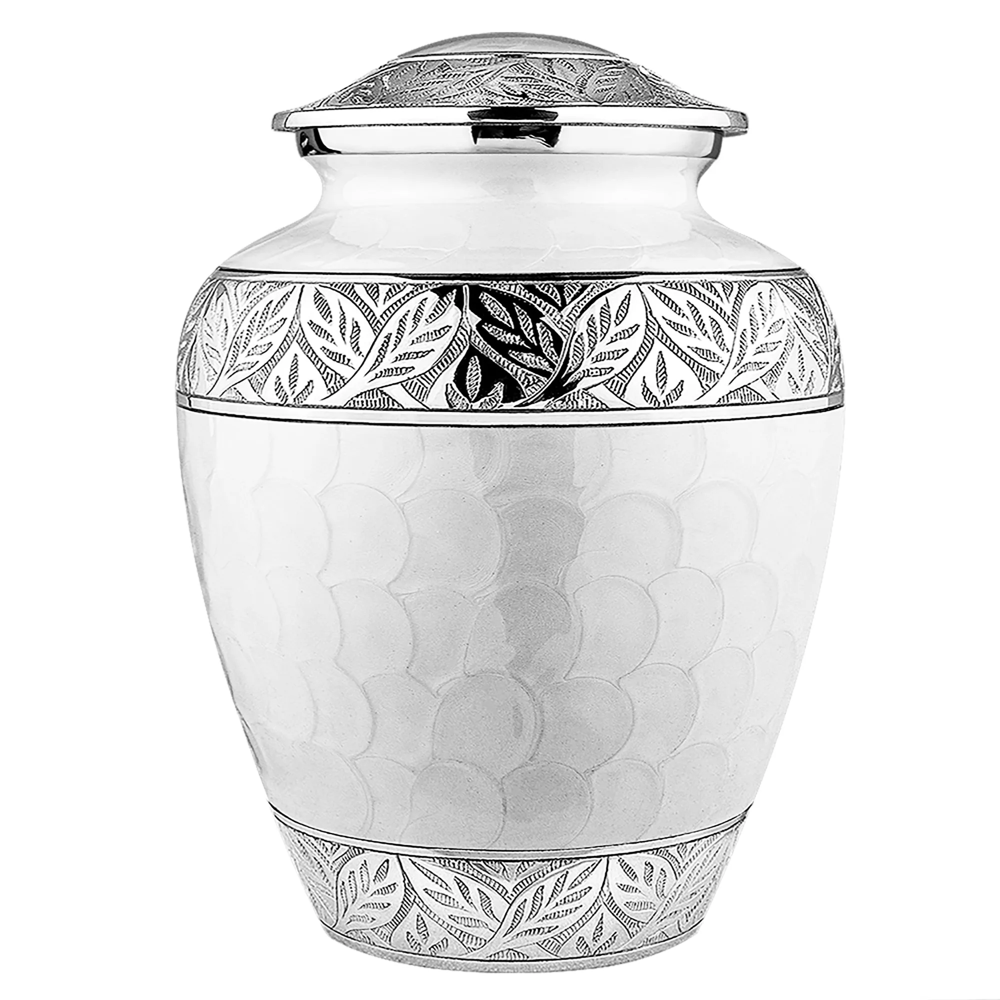 Silver Linings White Adult Cremation Urn for Human Ashes