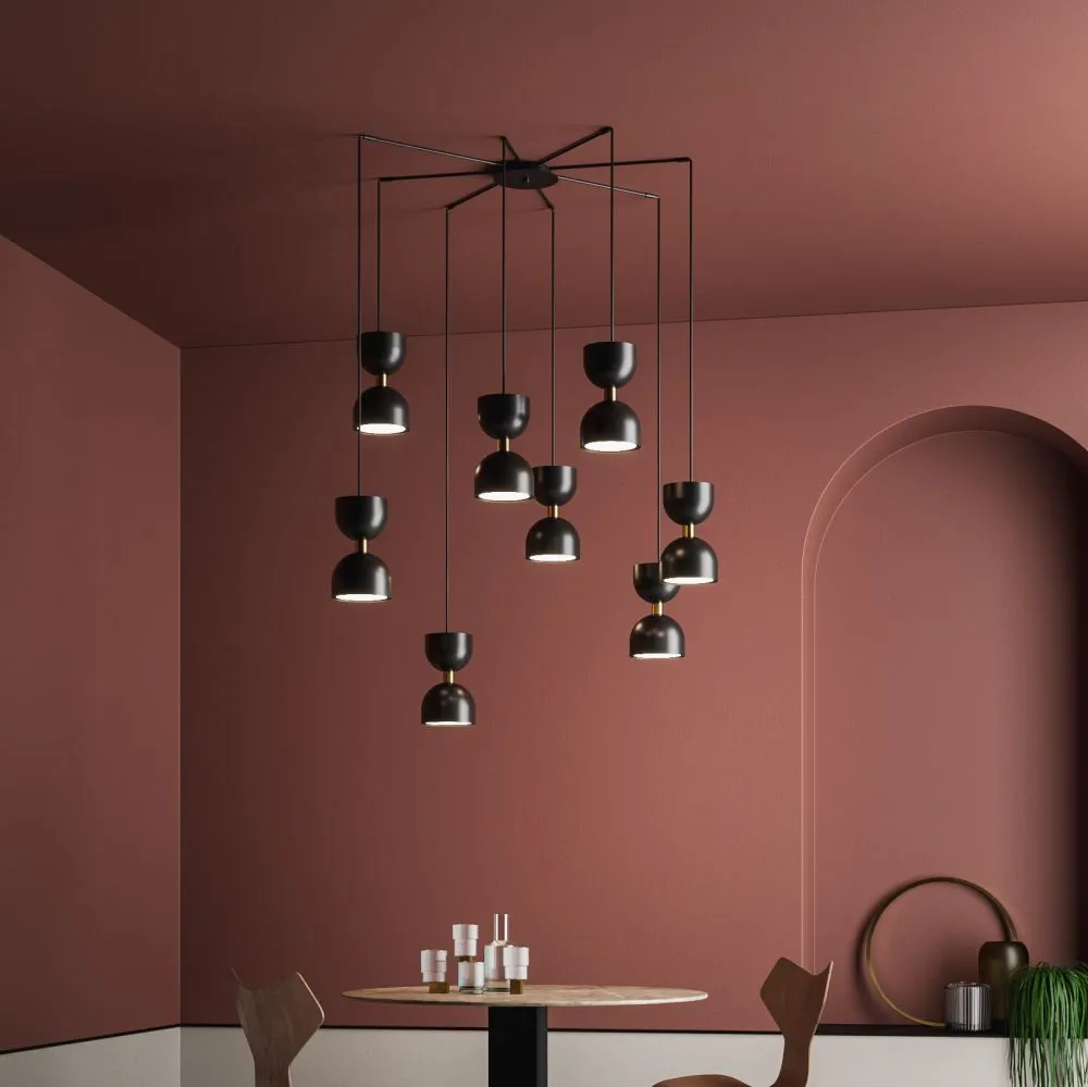 Simplistic Metal Modular 8 Light Pendant