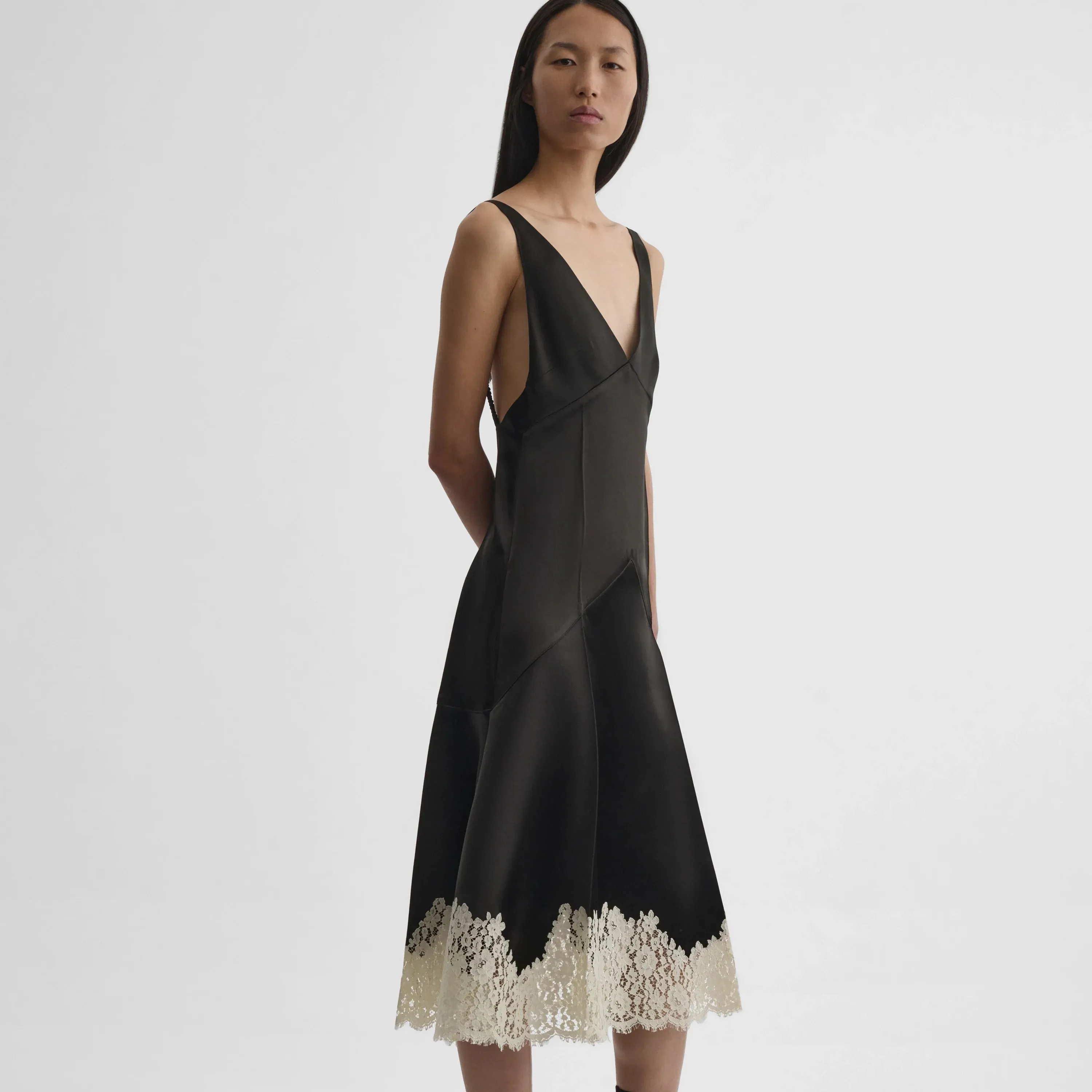 SLICKED SLIP | dark khaki viscose