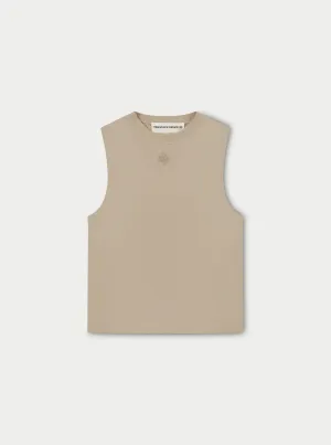 SOFT TOUCH HIGH NECK EMBLEM RACER - BEIGE