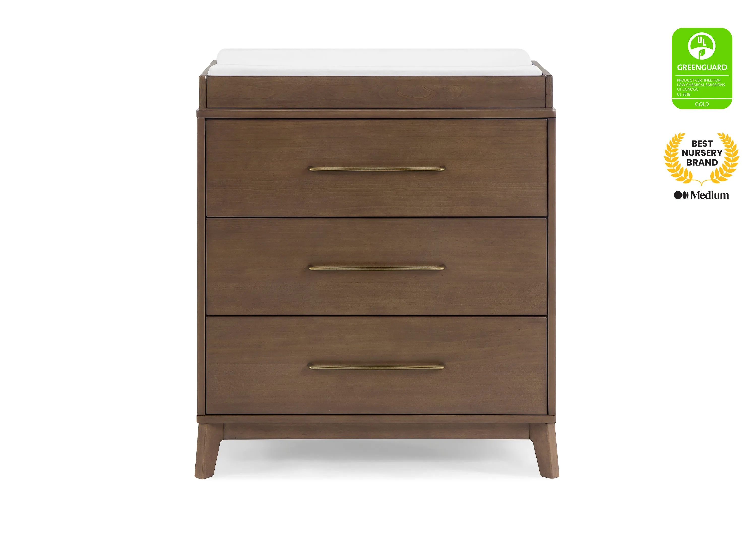Spencer 3 Drawer Dresser with Changing Top and Interlocking Drawers