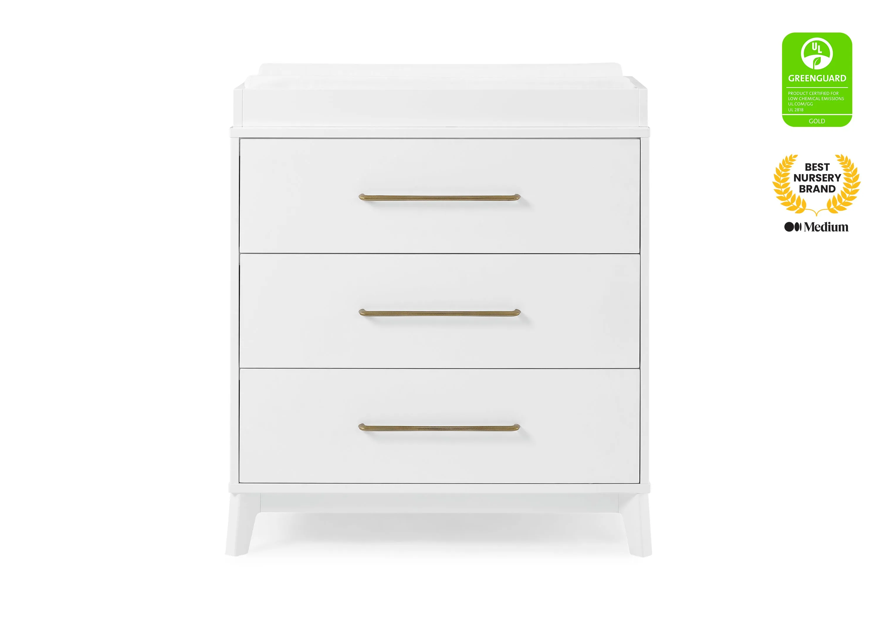 Spencer 3 Drawer Dresser with Changing Top and Interlocking Drawers