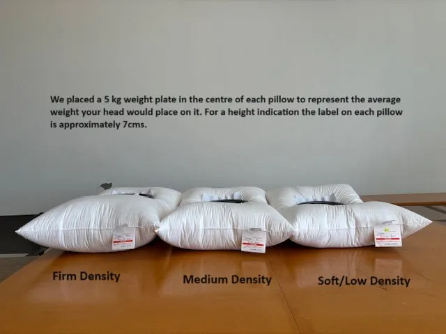 Standard Size Medium Density Pillow 95% White Premium Polish Goose Down German Batiste TE100