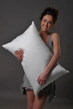 Standard Size Soft density LOW profile Pillow 95% White Snow Goose Down German Batiste TE100