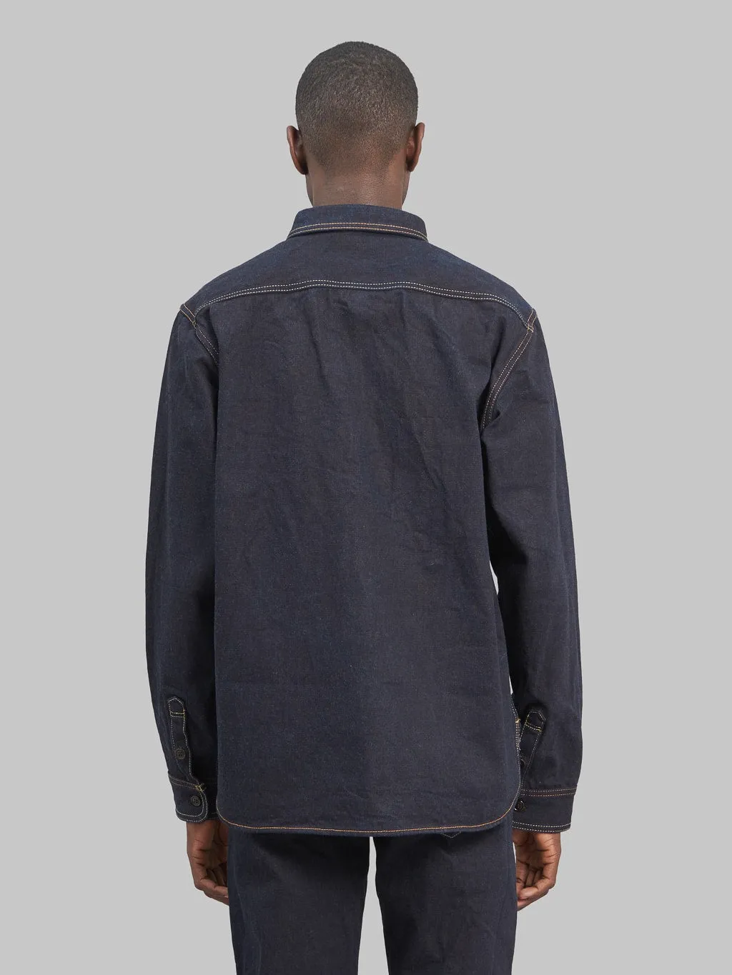 Studio D'Artisan D5702 15oz Aishibuzome Natural Indigo x Kakishibu Denim Shirt