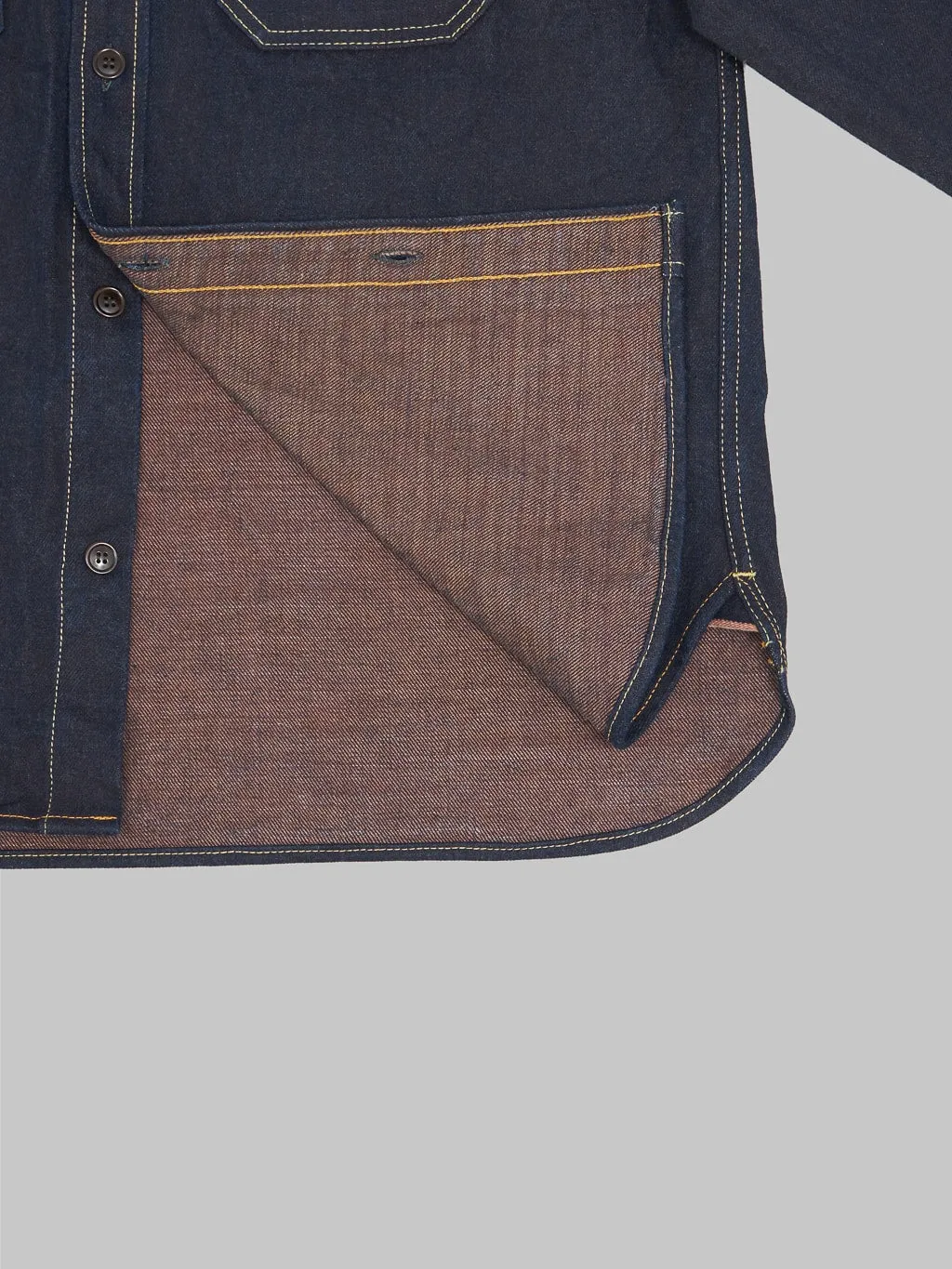 Studio D'Artisan D5702 15oz Aishibuzome Natural Indigo x Kakishibu Denim Shirt