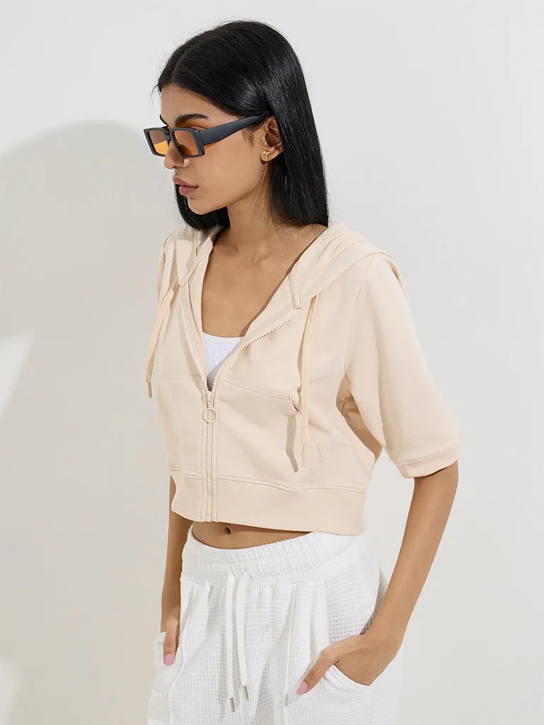Studiofit Beige Cotton-Blend Jacket