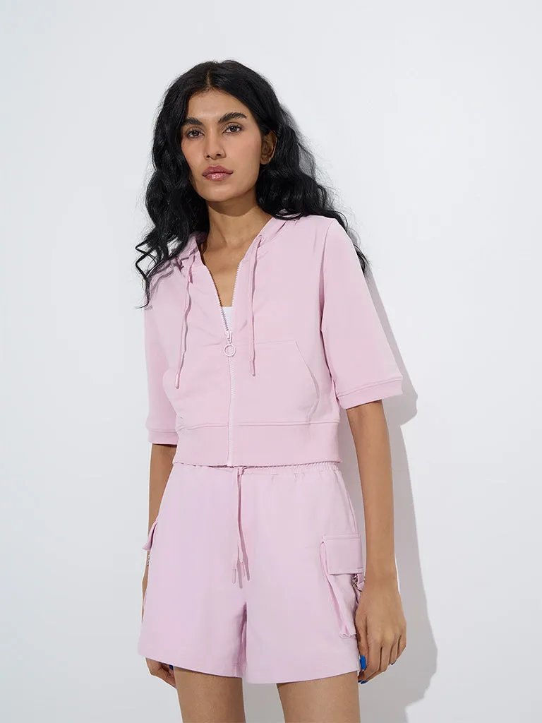 Studiofit Light Pink Cotton-Blend Jacket