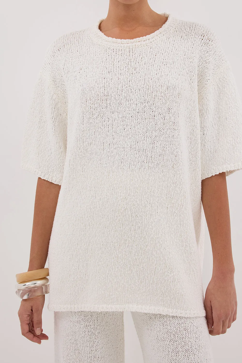 SUE OFF WHITE KNIT TEE