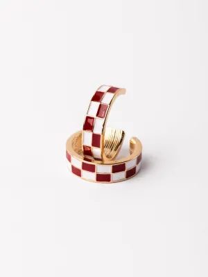 Sunny Earrings | Crimson   White