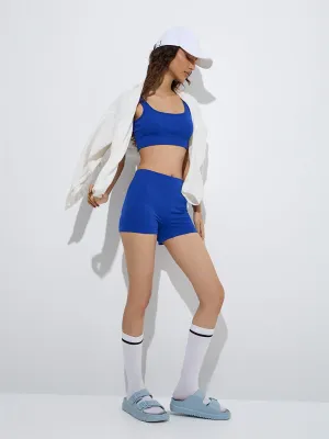 Superstar Blue Knitted Seam-Free Boy Shorts Brief