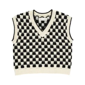 Sweater Vest - Check - Ivory / Black - FINAL SALE