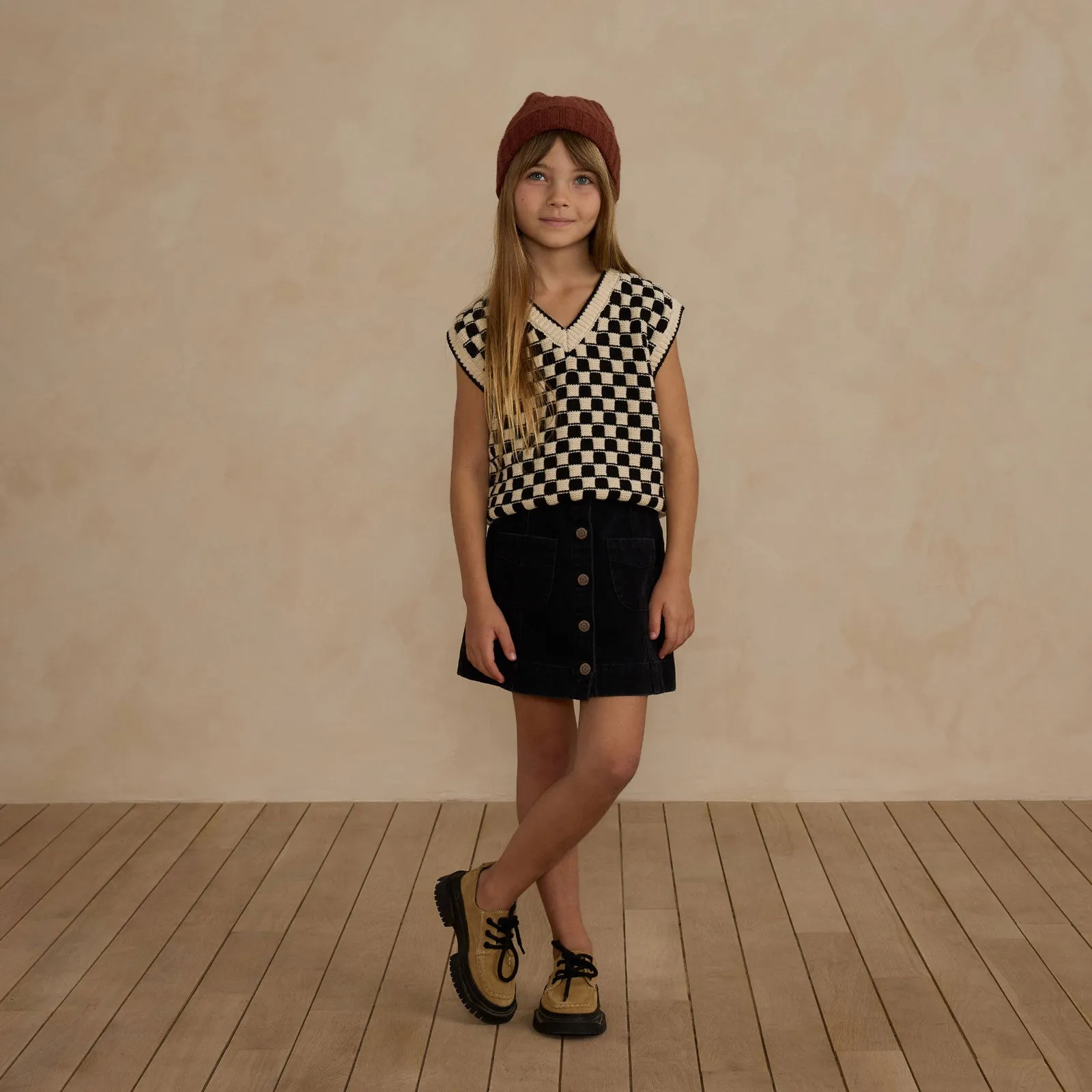 Sweater Vest - Check - Ivory / Black - FINAL SALE