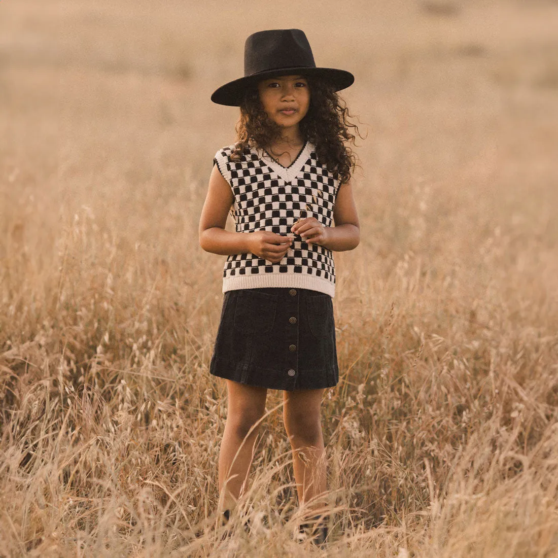 Sweater Vest - Check - Ivory / Black - FINAL SALE