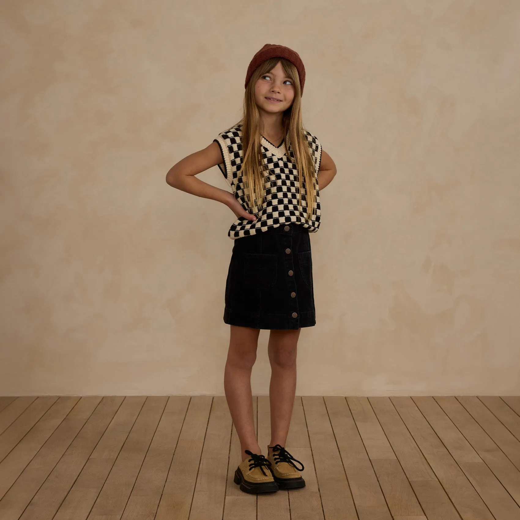 Sweater Vest - Check - Ivory / Black - FINAL SALE