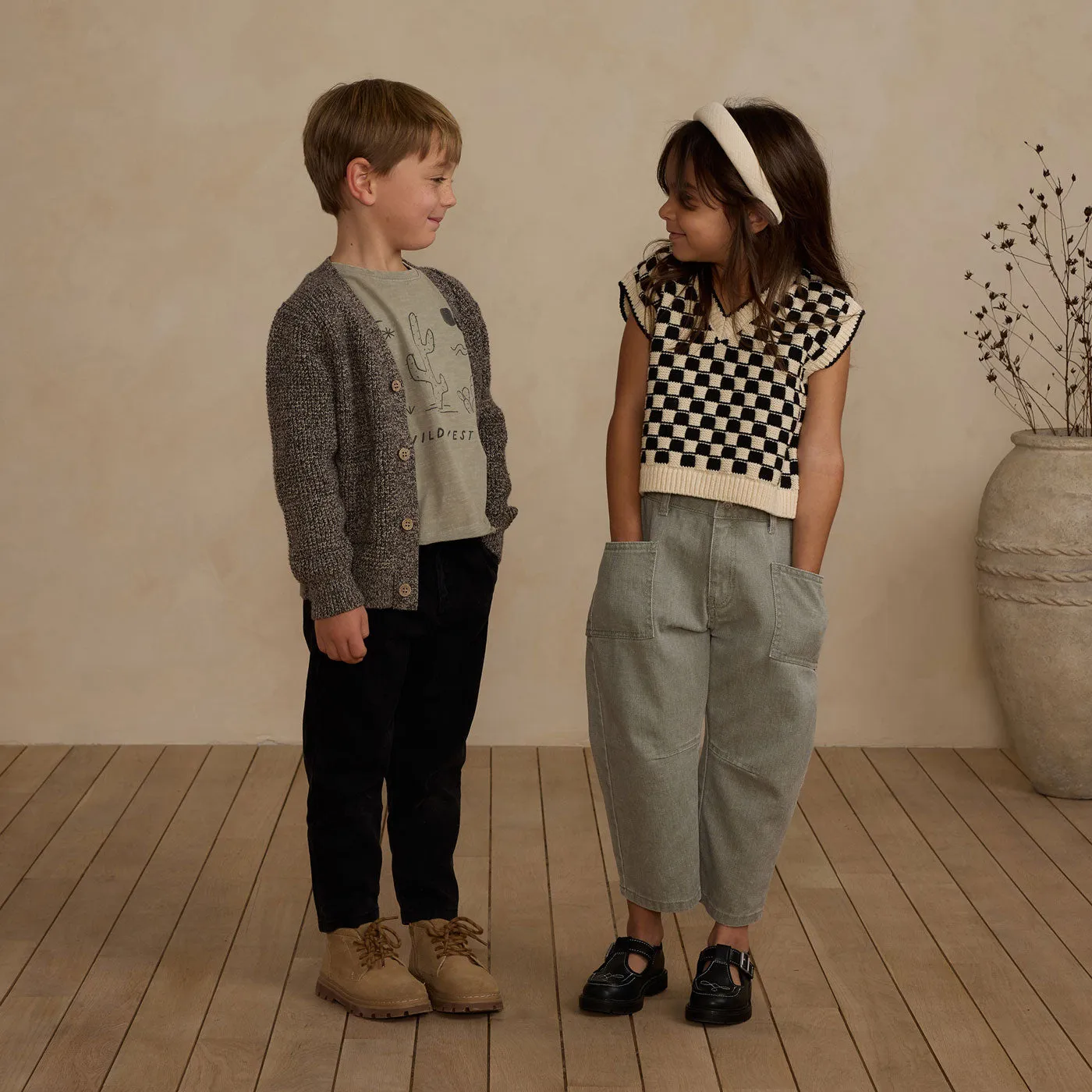 Sweater Vest - Check - Ivory / Black - FINAL SALE