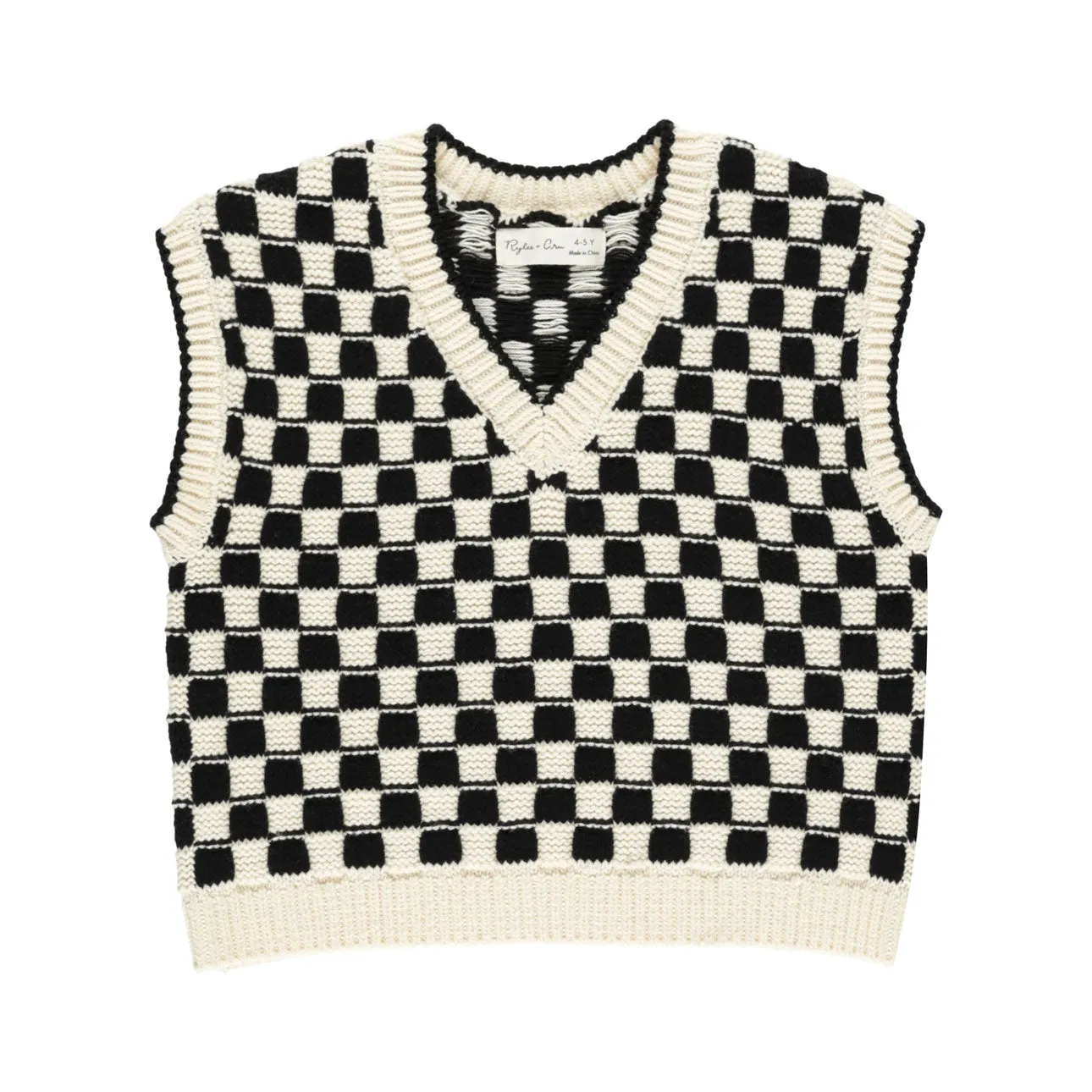 Sweater Vest - Check - Ivory / Black - FINAL SALE