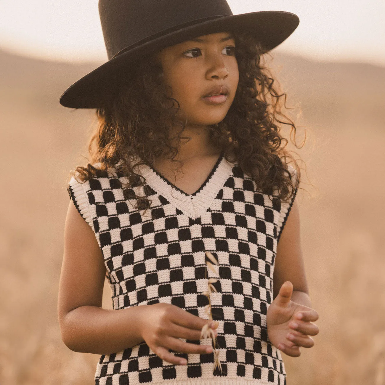 Sweater Vest - Check - Ivory / Black - FINAL SALE