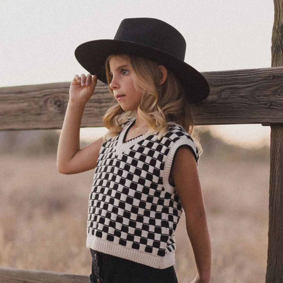 Sweater Vest - Check - Ivory / Black - FINAL SALE