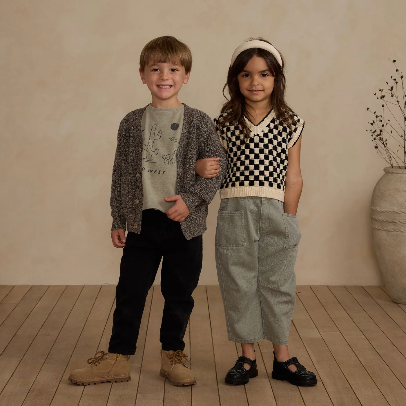 Sweater Vest - Check - Ivory / Black - FINAL SALE