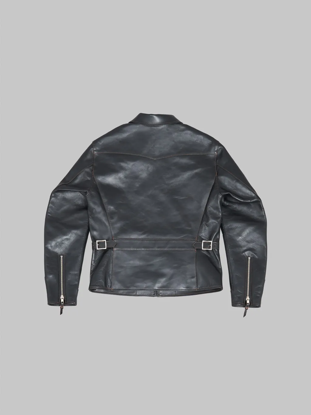 The Flat Head FN-LJ-HS005 Horsehide Single Rider's Jacket Black Semi-Aniline