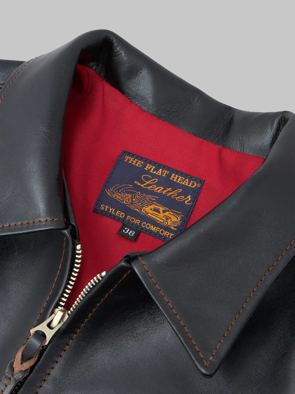 The Flat Head FN-LJ-HS005 Horsehide Single Rider's Jacket Black Semi-Aniline
