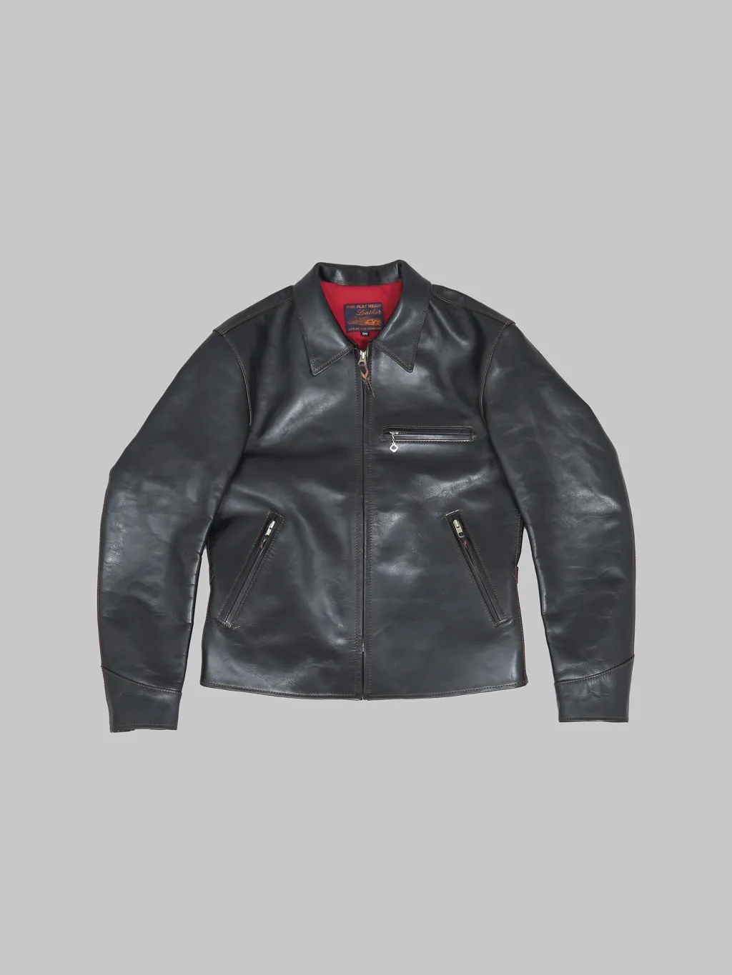 The Flat Head FN-LJ-HS005 Horsehide Single Rider's Jacket Black Semi-Aniline