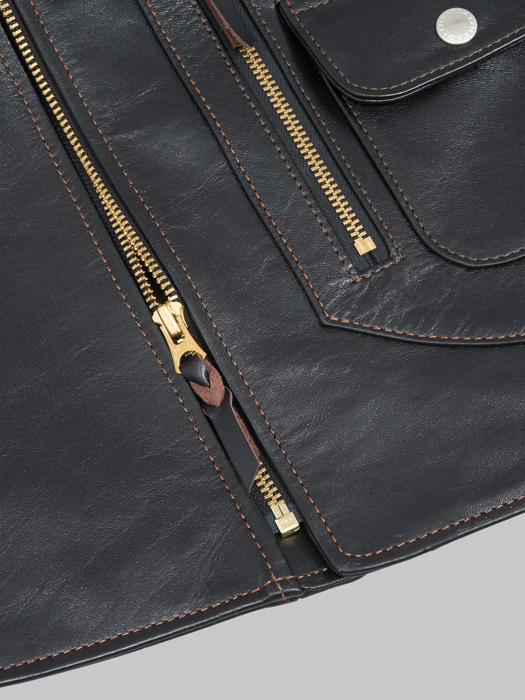 The Flat Head FN-LJ-HW004 Horsehide Double Rider's Jacket Black Semi-Aniline