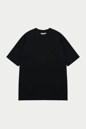 TONAL EMBLEM RELAXED T-SHIRT - BLACK