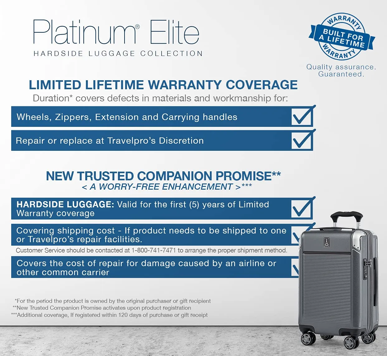 Travelpro Platinum Elite Hardside Expandable Spinner Wheel Luggage, Checked Large 28-Inch