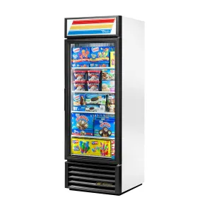 True GDM-23F-LD One Section Glass Door Freezer Merchandiser, White