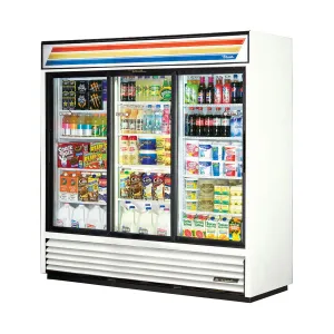 True GDM-69-LD Three Section Glass Door Refrigerated Merchandiser, White