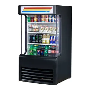 True TAC-14GS-LD Black Vertical Air Curtain Merchandiser