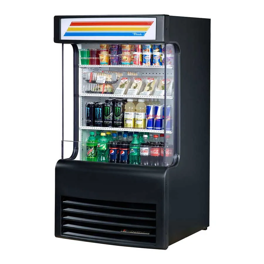 True TAC-14GS-LD Black Vertical Air Curtain Merchandiser