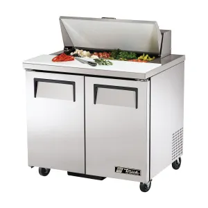 True TSSU-36-12M-B Solid 2 Door Mega-Top Sandwich / Salad Refrigerated Prep Table, 36"