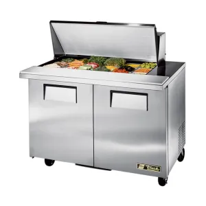 True TSSU-48-18M-B Solid 2 Door Mega-Top Sandwich / Salad Refrigerated Prep Table, 48"