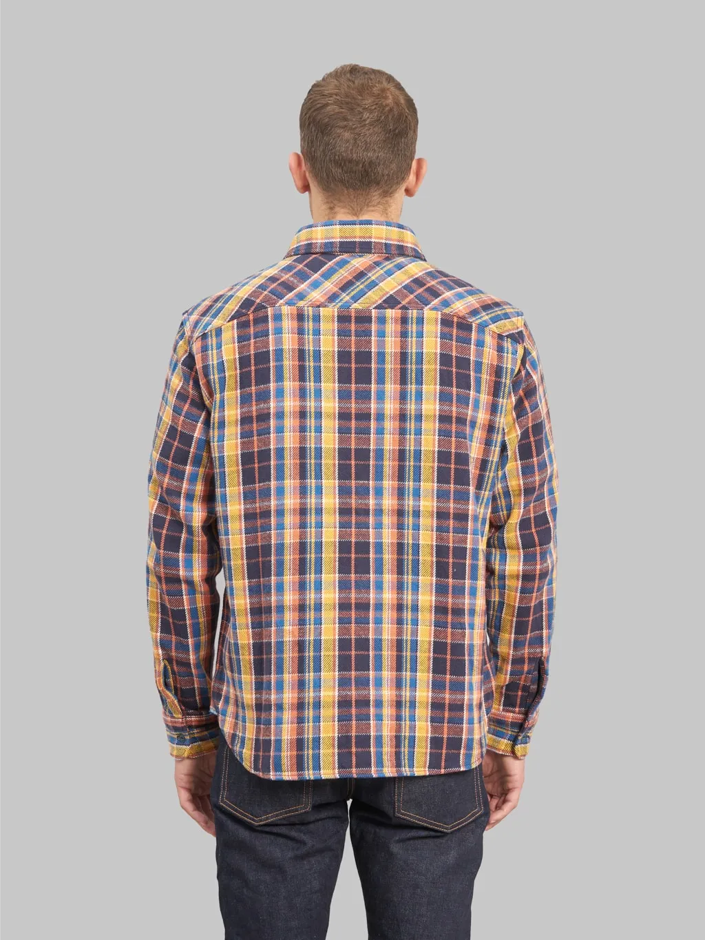 UES Heavy Flannel Shirt Blue & Yellow