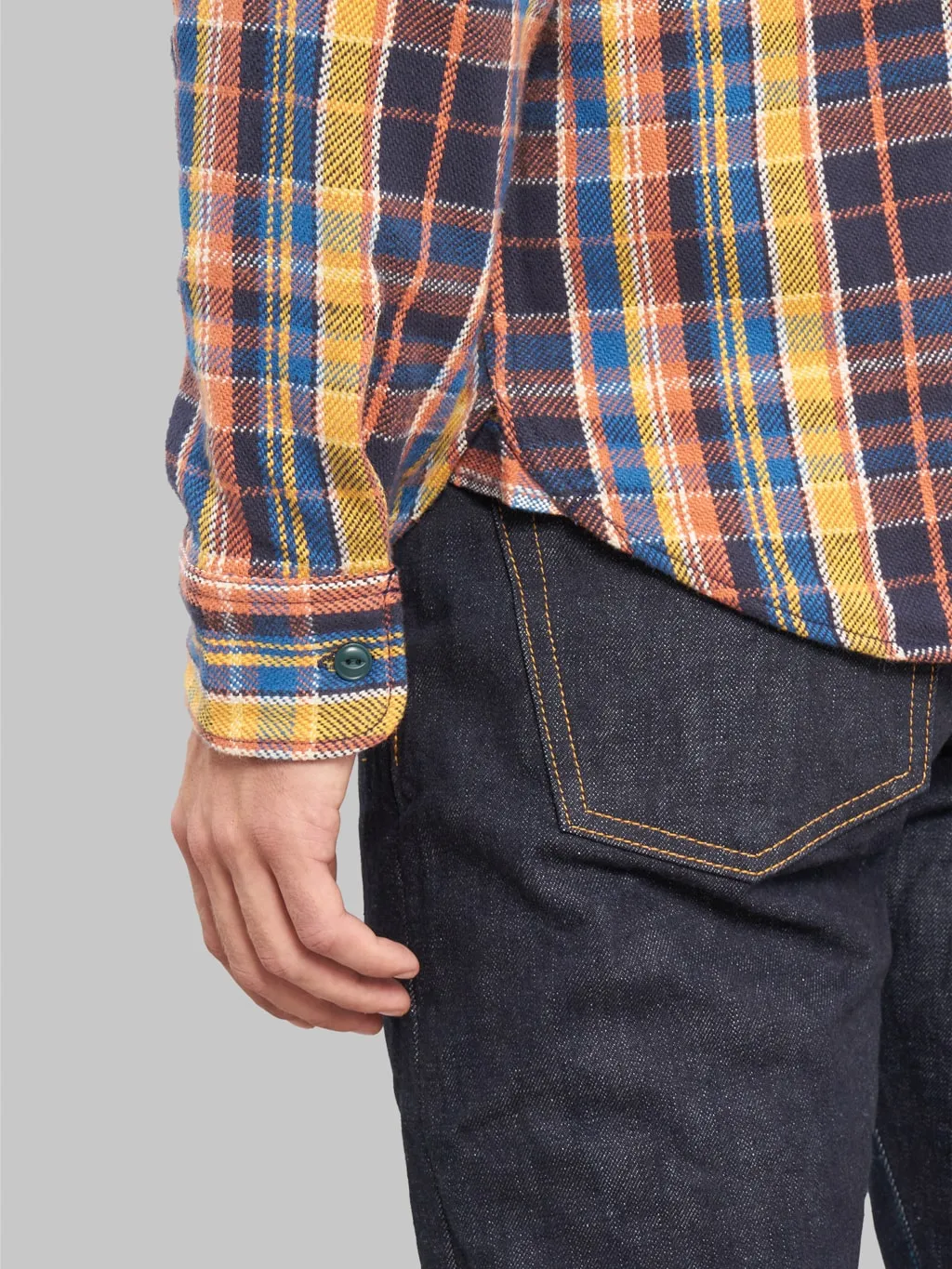 UES Heavy Flannel Shirt Blue & Yellow