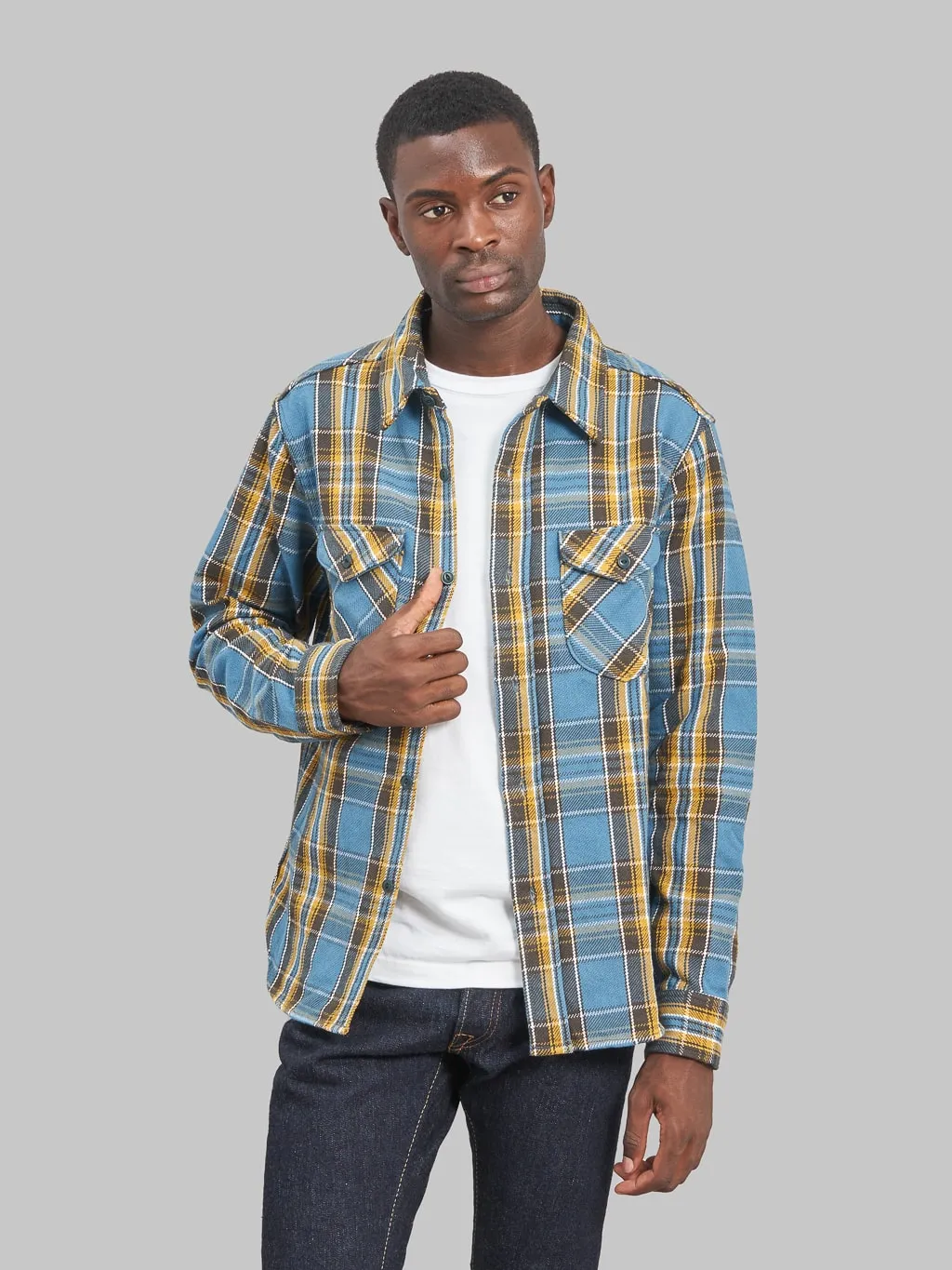 UES Heavy Flannel Shirt Blue