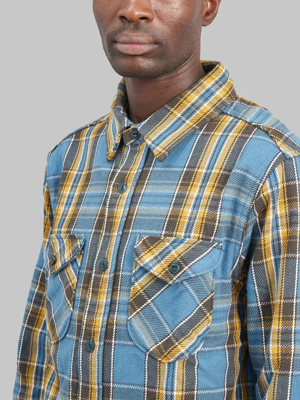 UES Heavy Flannel Shirt Blue