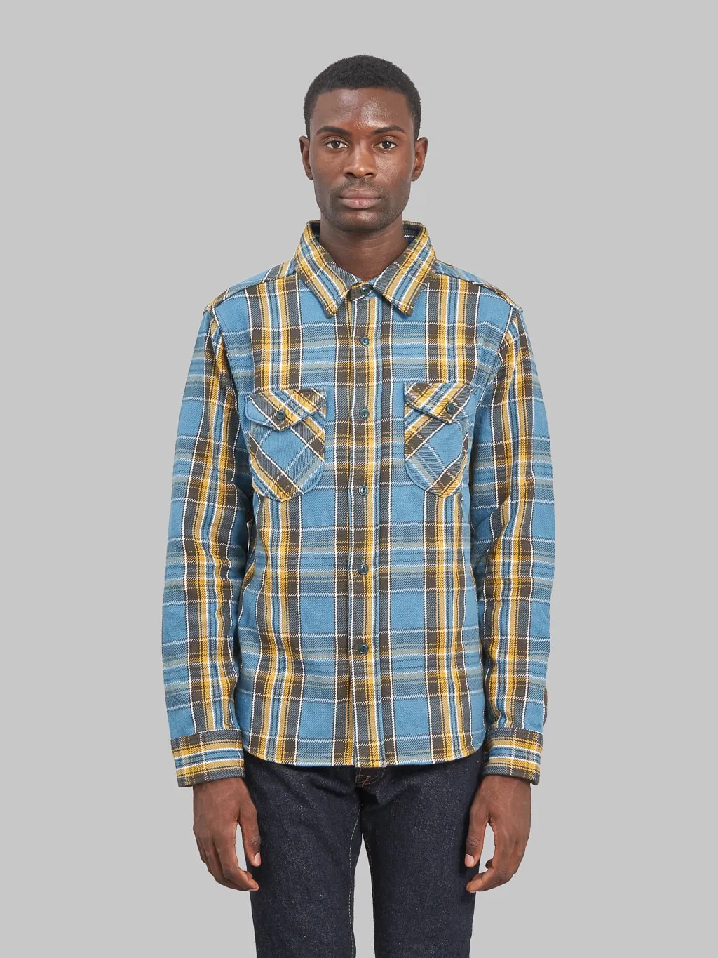 UES Heavy Flannel Shirt Blue