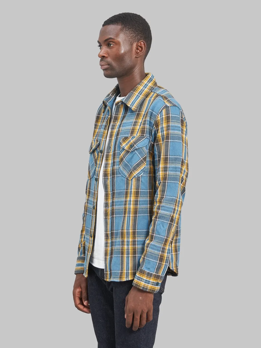 UES Heavy Flannel Shirt Blue
