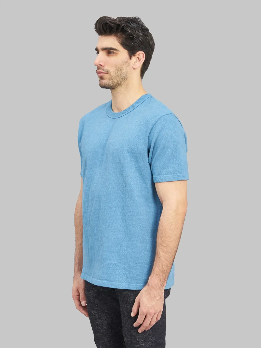 UES No.8 Slub Nep Short Sleeve T-Shirt Blue