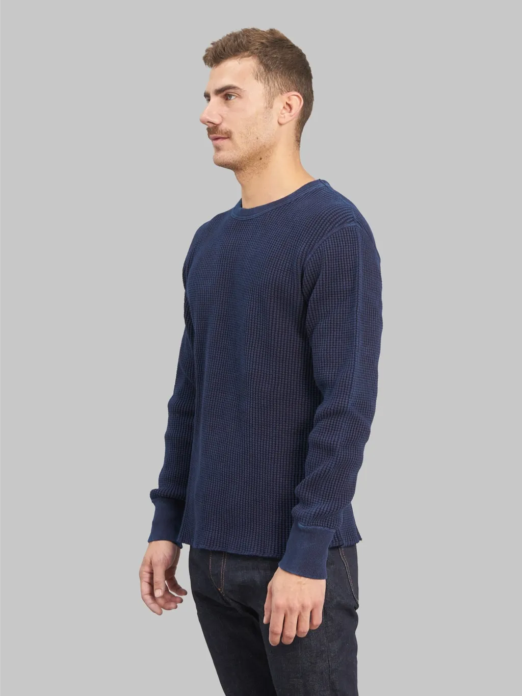 UES Thermal Big Waffle T-Shirt Indigo