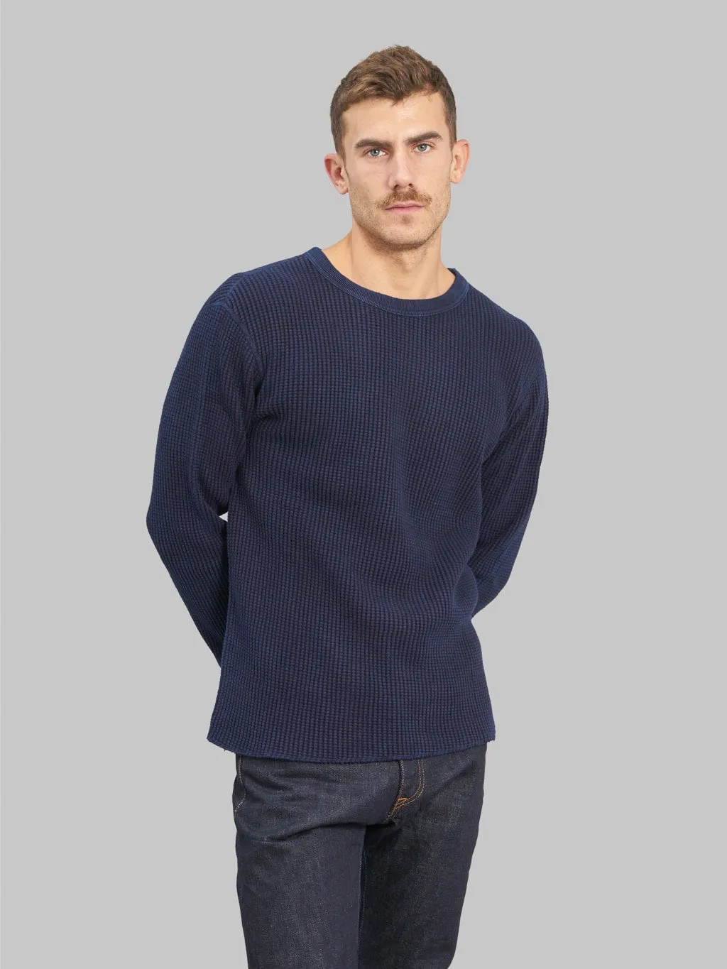 UES Thermal Big Waffle T-Shirt Indigo