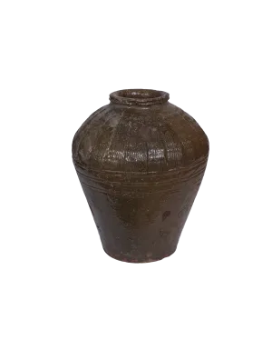 VINTAGE OLIVE GLAZED VESSEL SMALL