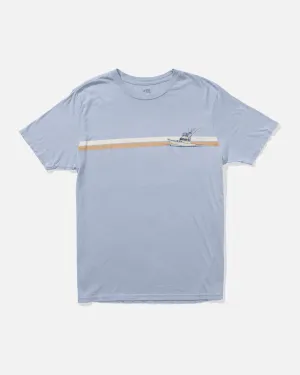 Water Line Vintage Ss Tee - Blue Fog