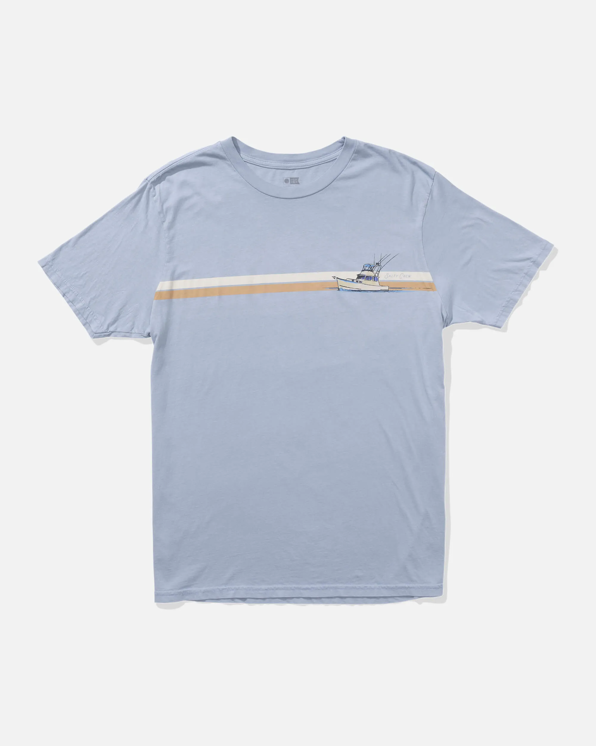 Water Line Vintage Ss Tee - Blue Fog