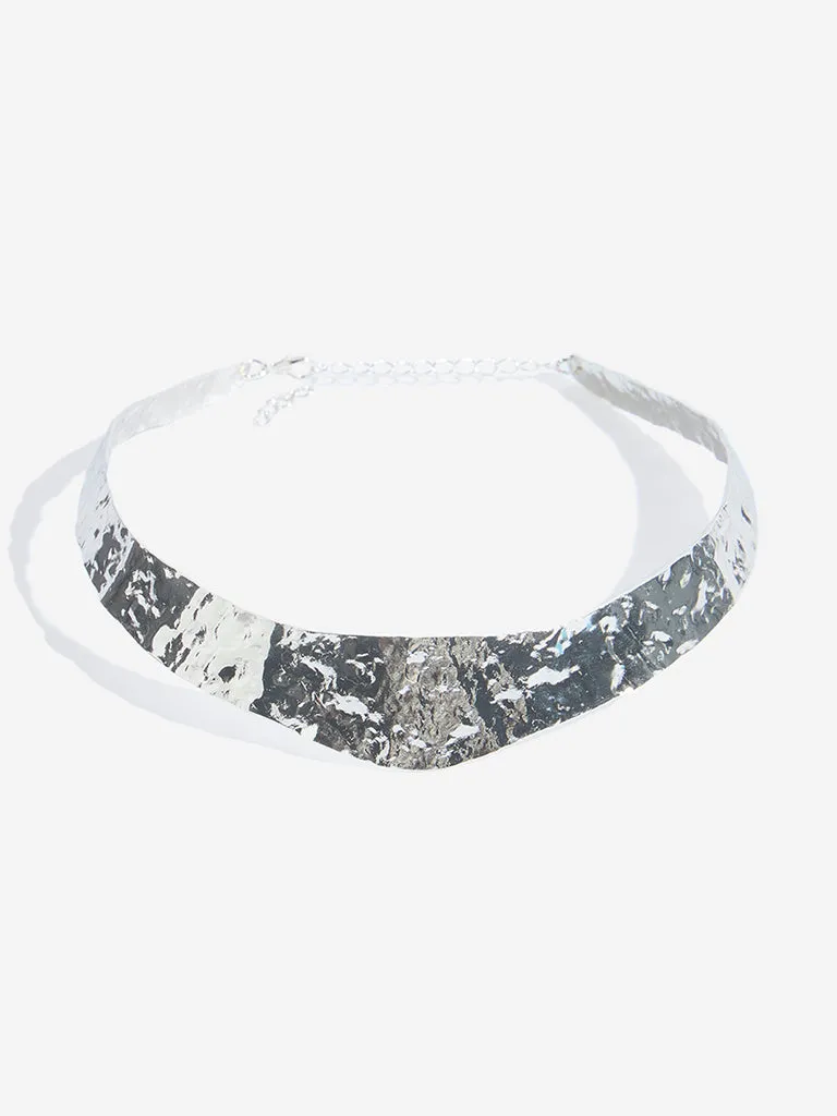 Westside Accessories Silver Broad Choker Necklace